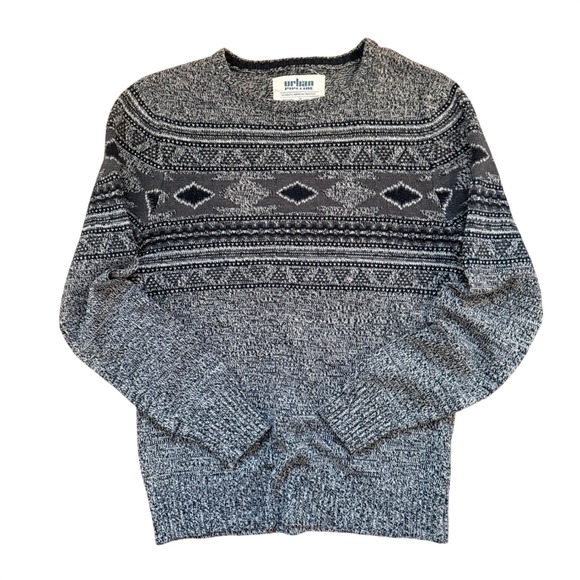 urban pipeline Other - Urban Pipeline Mens‎ Small Grey Geometric Fair Isle Knit Crewneck Sweater